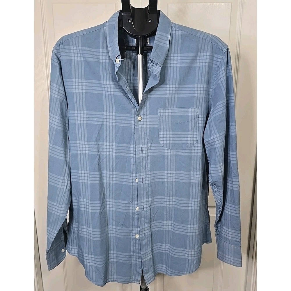 J. Crew Classic Men's‎ Large Blue Plaid Long Sleeve Button-Down Shirt